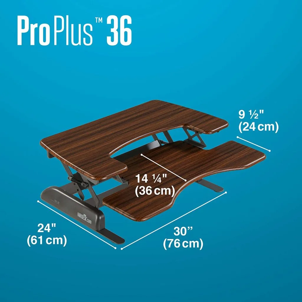 VARIDESK Height Adjustable Standing Desk Converter Pro Plus 36