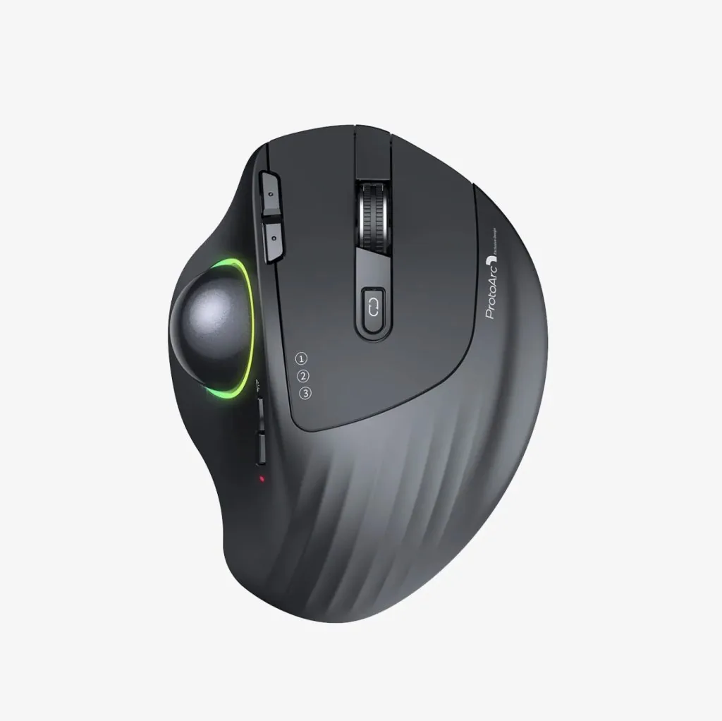 ProtoArc EM01 Advanced Wireless RGB Trackball Mouse