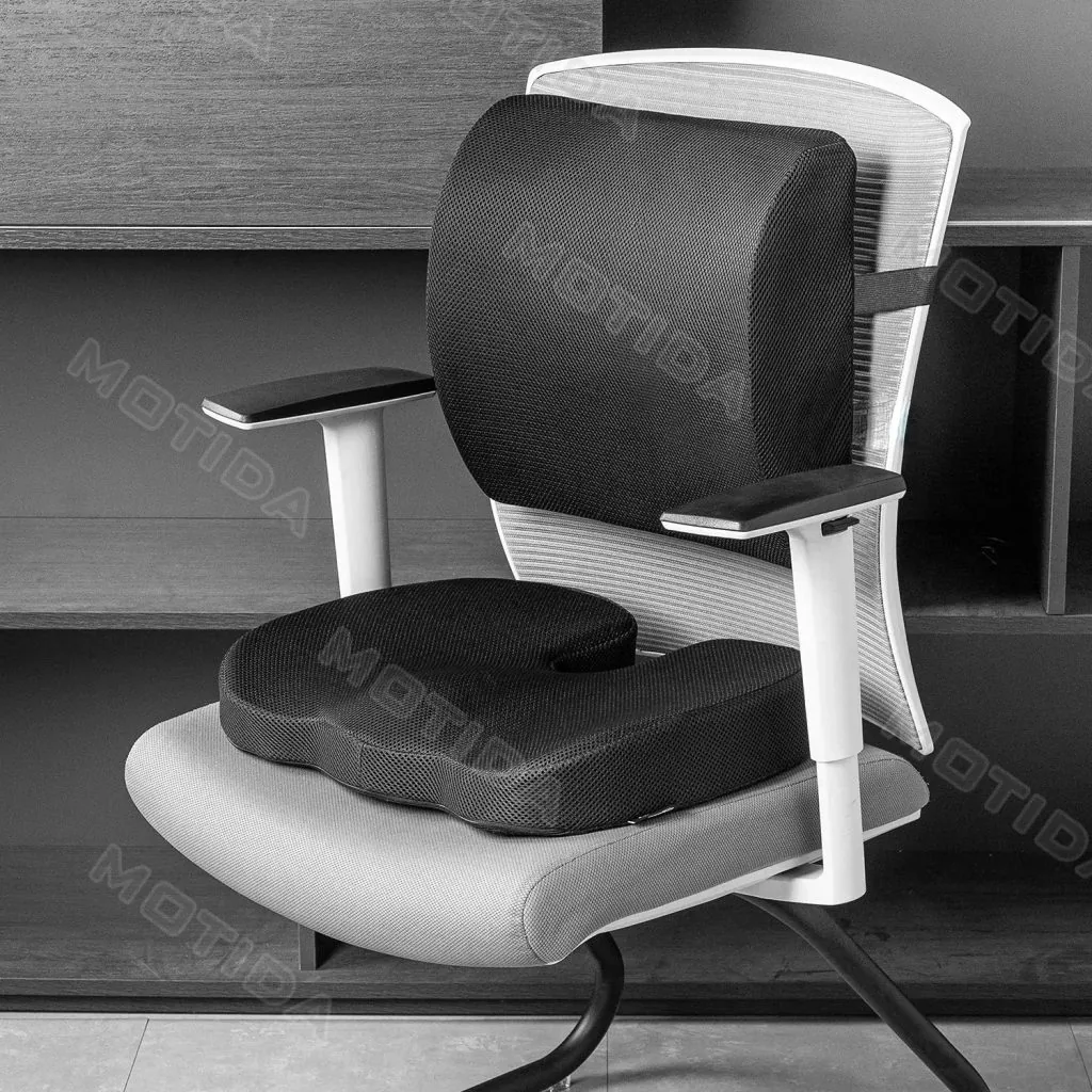 Motida Memory Foam Seat Cushion and Lumbar Support Pillow